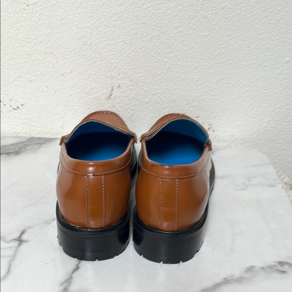 Free People Brown Leather Penny Loafers Flats - Picture 7 of 9